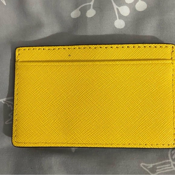 Michael Kors Gray and Yellow Messenger Bag With Matching Card Holder - Picture 8 of 9